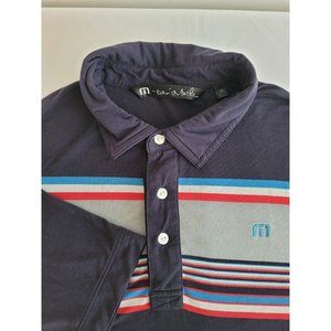 Travis Mathew Men's M Stripe Stretch Short Sleeve Polo‎ Shirt